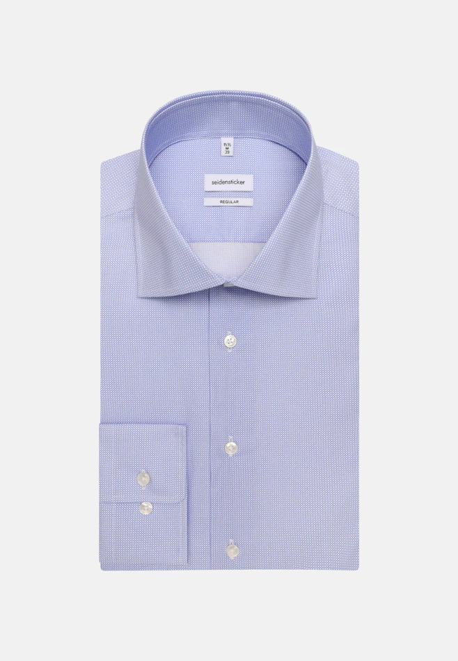 Regular Business shirt Print in Mittelblau | Seidensticker online shop