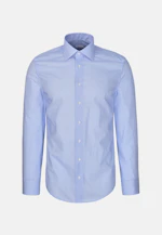 Regular Business shirt Print in Mittelblau |  Seidensticker Onlineshop