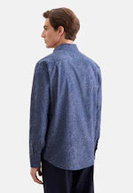 Regular Flanellhemd Druck in Dunkelblau |  Seidensticker Onlineshop