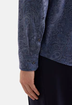Regular Flanellhemd Druck in Dunkelblau |  Seidensticker Onlineshop
