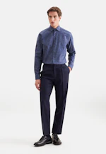 Regular Flanellhemd Druck in Dunkelblau |  Seidensticker Onlineshop