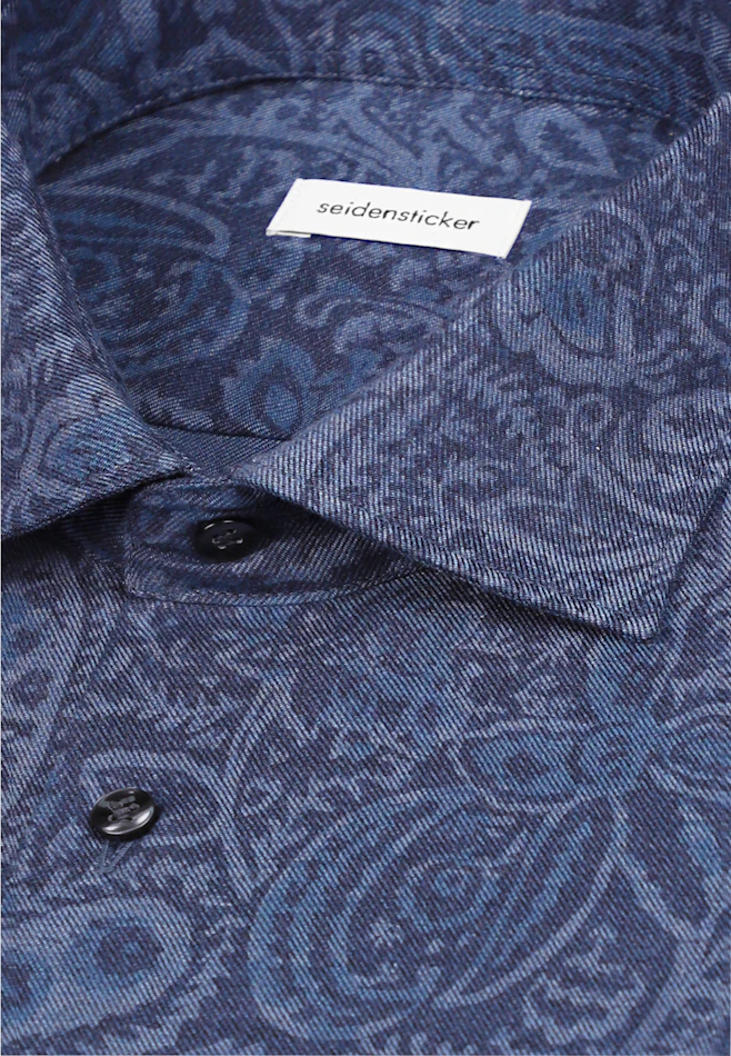 Regular Flannel shirt Print in Dunkelblau | Seidensticker online shop