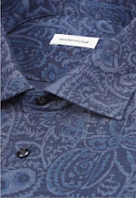 Regular Flanellhemd Druck in Dunkelblau |  Seidensticker Onlineshop
