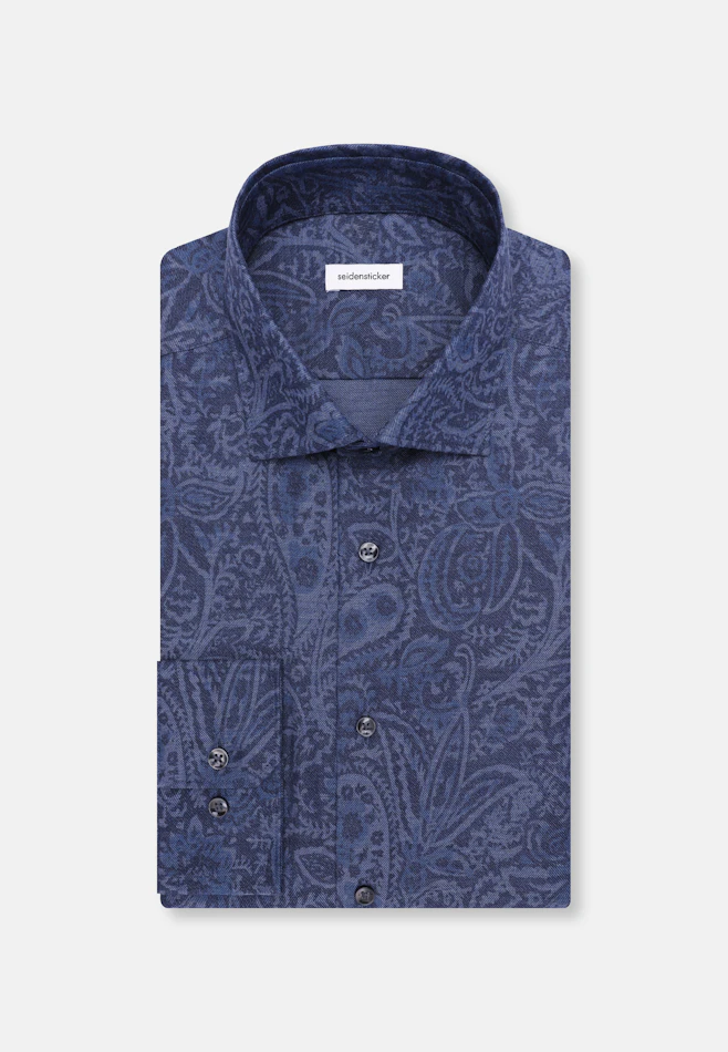 Regular Flannel shirt Print in Dunkelblau | Seidensticker online shop