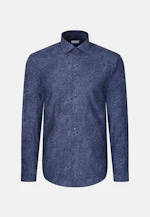 Regular Flanellhemd Druck in Dunkelblau |  Seidensticker Onlineshop