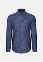 Regular Flanellhemd Druck in Dunkelblau |  Seidensticker Onlineshop
