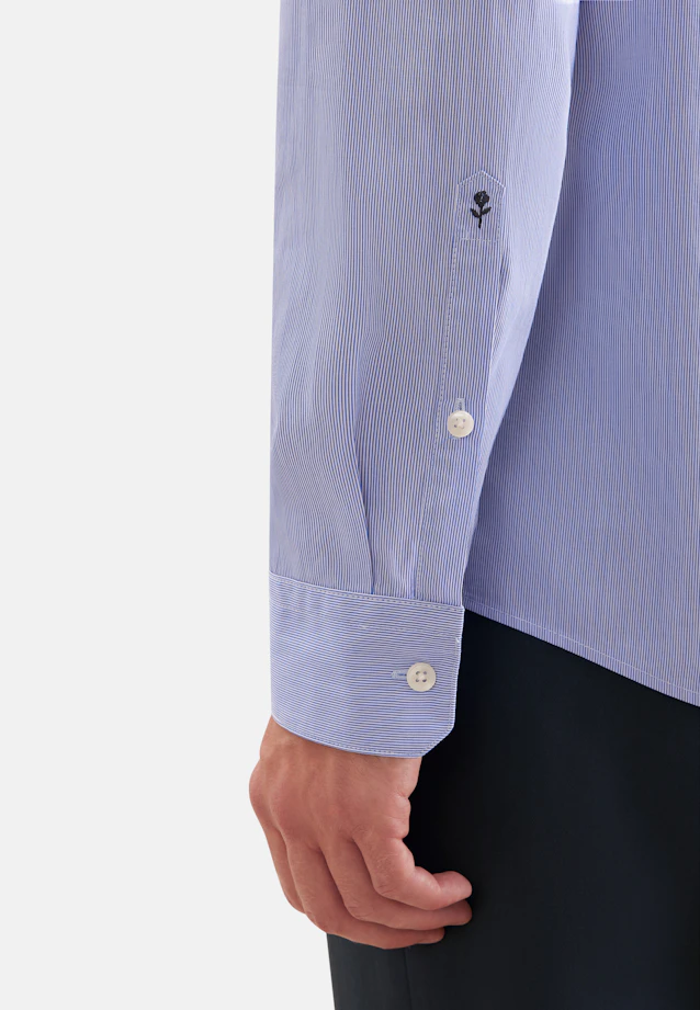 Regular Casual Hemd Gestreift in Mittelblau |  Seidensticker Onlineshop