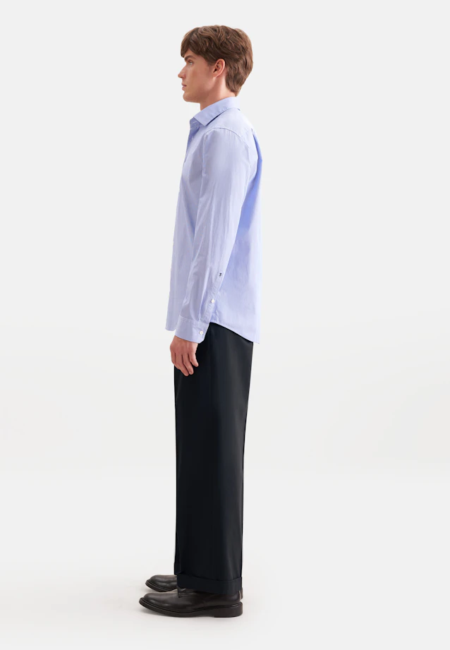 Regular Casual Hemd Gestreift in Mittelblau |  Seidensticker Onlineshop