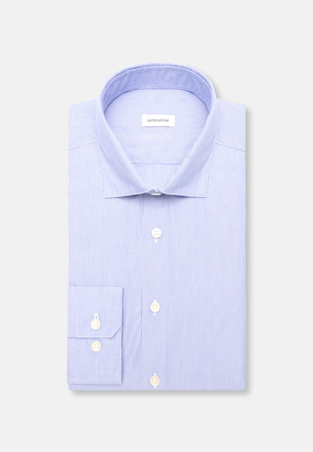 Regular Casual Hemd Gestreift in Mittelblau |  Seidensticker Onlineshop