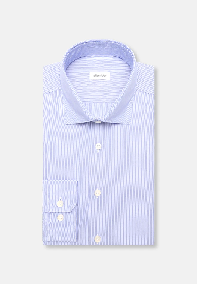 Regular Casual Hemd Gestreift in Mittelblau | Seidensticker Onlineshop