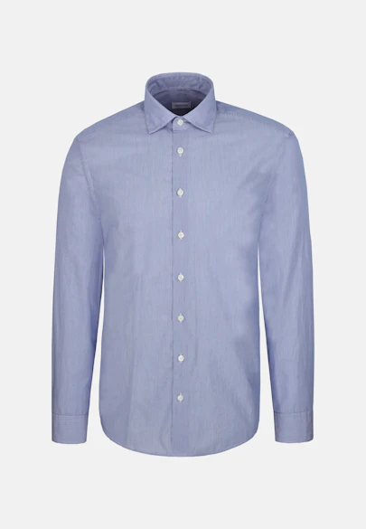 Regular Casual Hemd Gestreift in Mittelblau |  Seidensticker Onlineshop