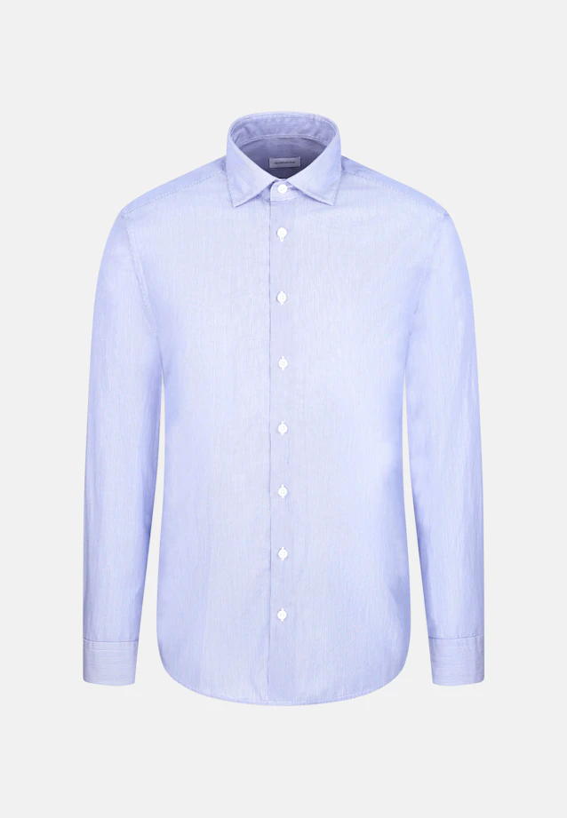 Regular Casual Hemd Gestreift in Mittelblau |  Seidensticker Onlineshop