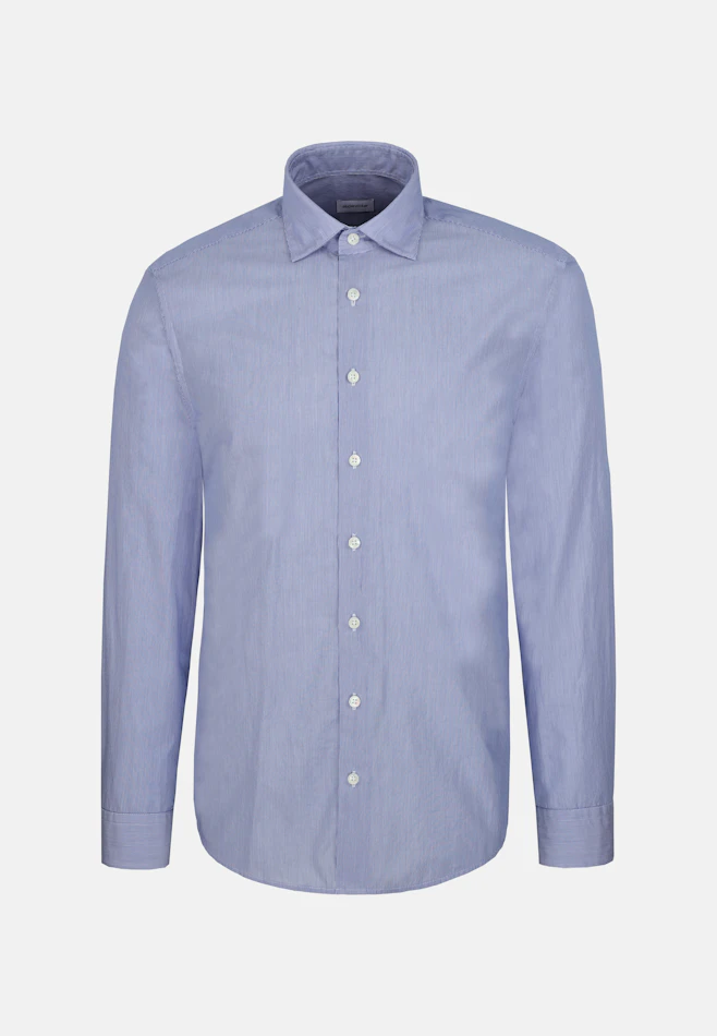 Regular Casual Hemd Gestreift in Mittelblau | Seidensticker Onlineshop