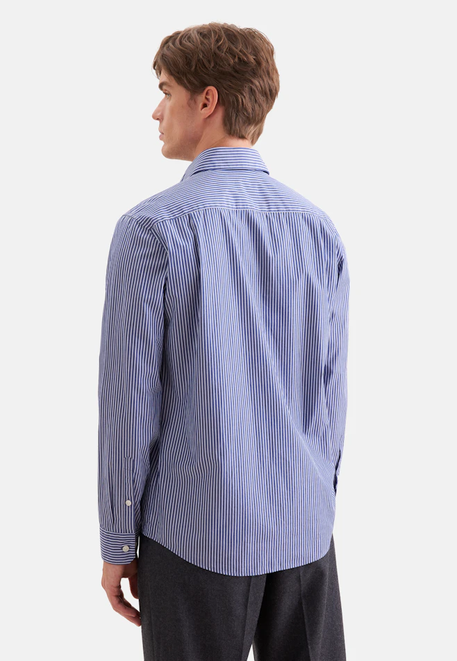 Regular Casual Hemd Gestreift in Dunkelblau | Seidensticker Onlineshop