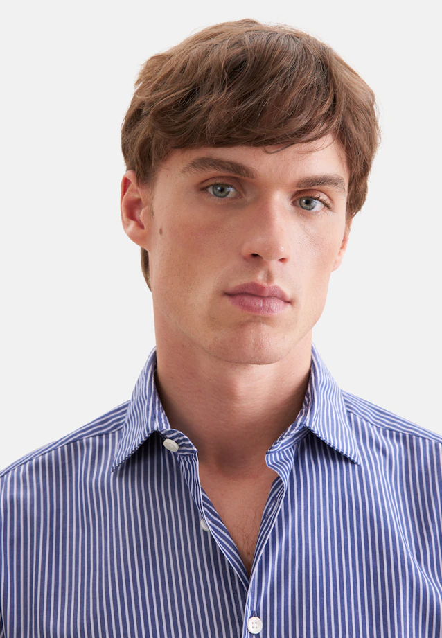 Regular Casual Hemd Gestreift in Dunkelblau |  Seidensticker Onlineshop