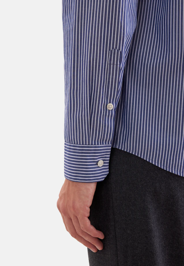 Regular Casual Hemd Gestreift in Dunkelblau |  Seidensticker Onlineshop