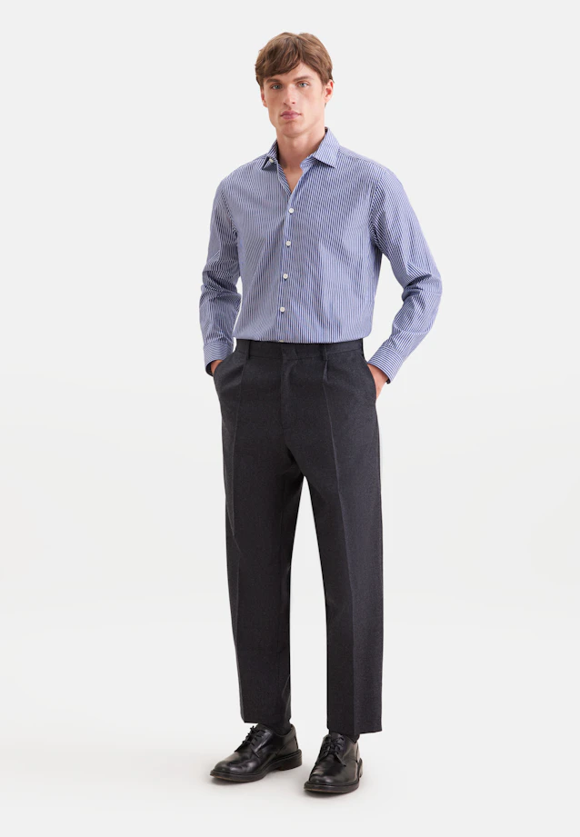 Regular Casual Hemd Gestreift in Dunkelblau |  Seidensticker Onlineshop