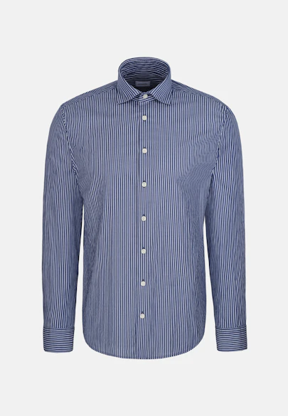 Regular Casual Hemd Gestreift in Dunkelblau |  Seidensticker Onlineshop