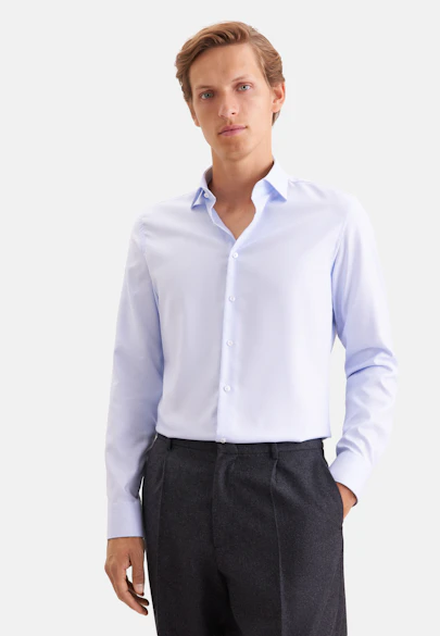 Shaped Business shirt Structure in Hellblau |  Seidensticker Onlineshop
