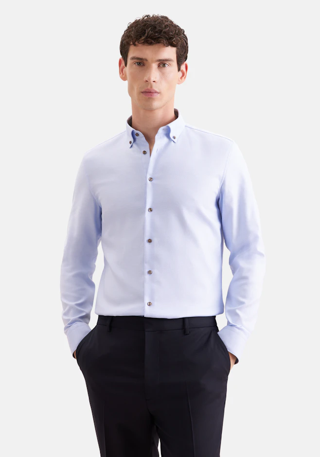Slim Business Hemd Struktur in Hellblau | Seidensticker Onlineshop