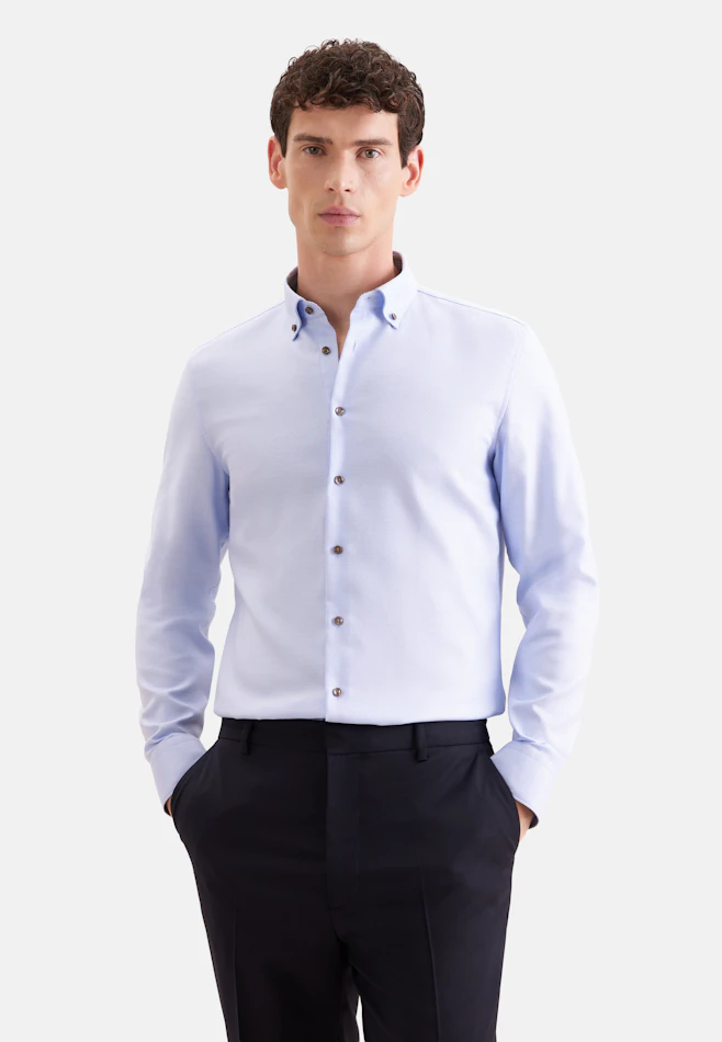 Slim Business Hemd Struktur in Hellblau | Seidensticker Onlineshop