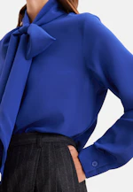 Seidenbluse mit angesetzter Schluppe in Bleu Moyen |  Seidensticker Onlineshop