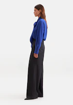 Seidenbluse mit angesetzter Schluppe in Bleu Moyen |  Seidensticker Onlineshop