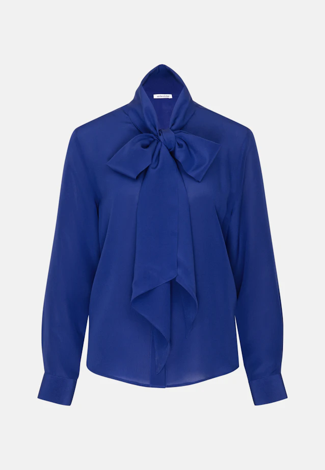 Seidenbluse mit angesetzter Schluppe in Bleu Moyen |  Seidensticker Onlineshop