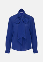 Seidenbluse mit angesetzter Schluppe in Mittelblau |  Seidensticker Onlineshop