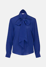 Seidenbluse mit angesetzter Schluppe in Mittelblau |  Seidensticker Onlineshop