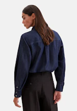 Denim Bluse mit Volumenärmeln und aufgesetzten Taschen in Dunkelblau |  Seidensticker Onlineshop