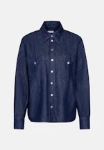 Denim Bluse mit Volumenärmeln und aufgesetzten Taschen in Dunkelblau |  Seidensticker Onlineshop