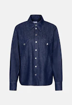 Denim Bluse mit Volumenärmeln und aufgesetzten Taschen in Dunkelblau |  Seidensticker Onlineshop