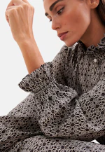 Satiniertes Kleid mit Rüschen und Gürtel in Braun |  Seidensticker Onlineshop
