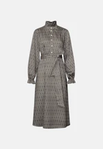 Satin dress with ruffles and belt in Braun |  Seidensticker Onlineshop