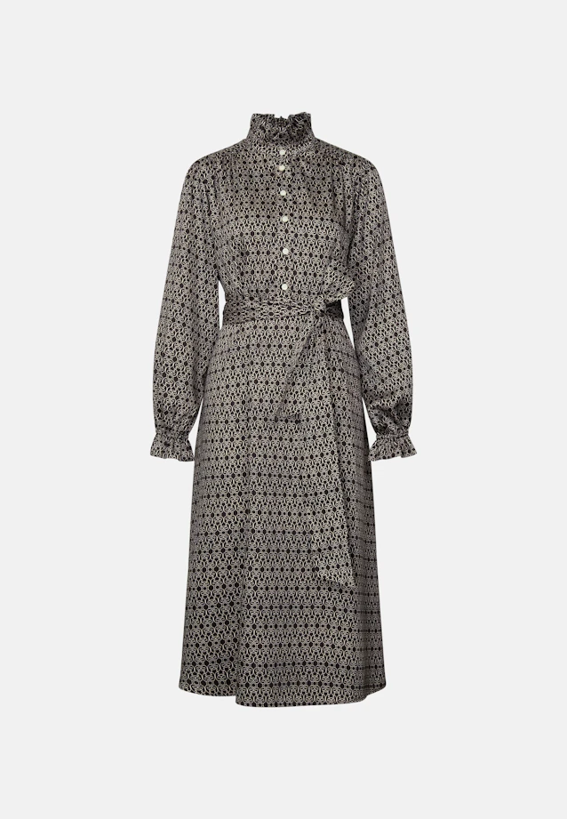 Satiniertes Kleid mit Rüschen und Gürtel in Braun |  Seidensticker Onlineshop