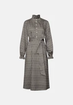 Satiniertes Kleid mit Rüschen und Gürtel in Braun |  Seidensticker Onlineshop