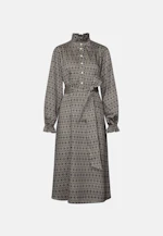 Satin dress with ruffles and belt in Braun |  Seidensticker Onlineshop