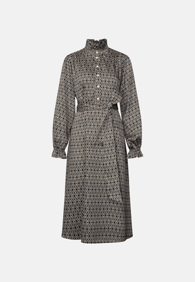 Satiniertes Kleid mit Rüschen und Gürtel in Braun |  Seidensticker Onlineshop