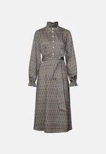 Satiniertes Kleid mit Rüschen und Gürtel in Braun |  Seidensticker Onlineshop