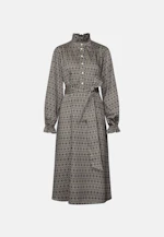 Satiniertes Kleid mit Rüschen und Gürtel in Braun |  Seidensticker Onlineshop