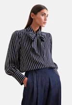 Bluse mit abnehmbarer Schluppe in Dunkelblau |  Seidensticker Onlineshop