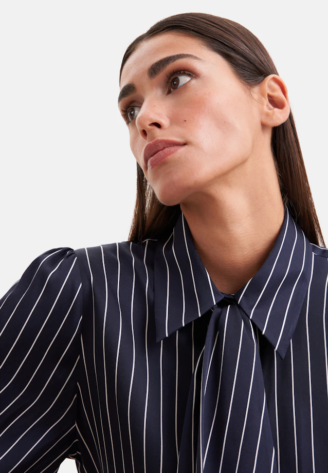 Bluse mit abnehmbarer Schluppe in Dunkelblau |  Seidensticker Onlineshop