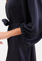 Satin blouse dress with V-neck in Dunkelblau |  Seidensticker Onlineshop
