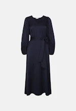 Satin blouse dress with V-neck in Dunkelblau |  Seidensticker Onlineshop