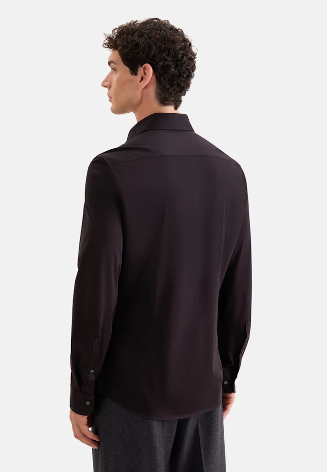 Shaped Jerseyhemd Uni in Schwarz | Seidensticker Onlineshop