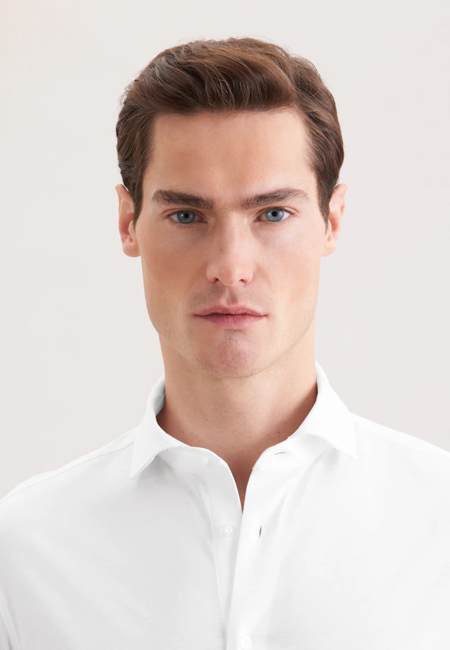 Shaped Chemise en jersey Uni in Blanc |  Seidensticker Onlineshop