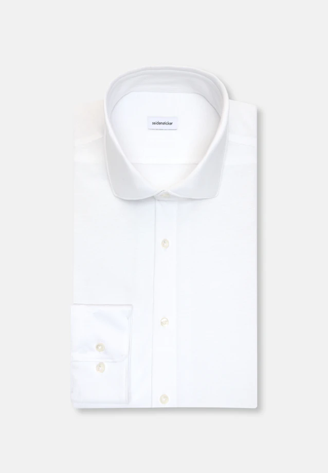 Shaped Chemise en jersey Uni in Blanc |  Seidensticker Onlineshop