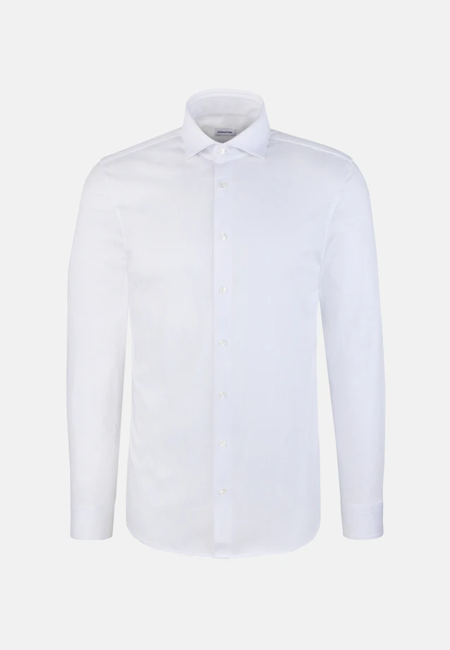 Shaped Chemise en jersey Uni in Blanc |  Seidensticker Onlineshop