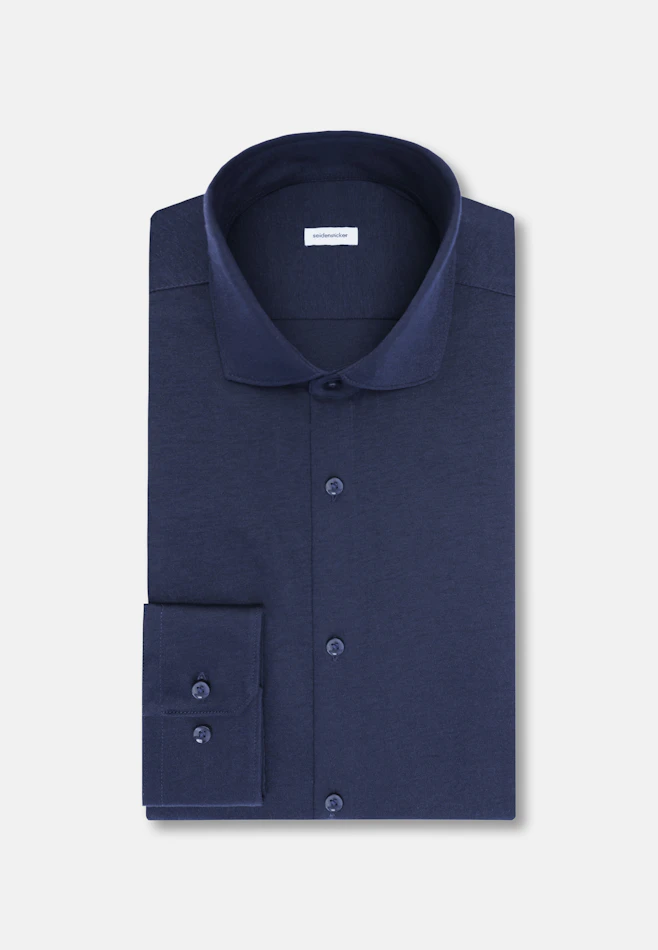 Shaped Jersey shirt Uni in Dunkelblau | Seidensticker online shop